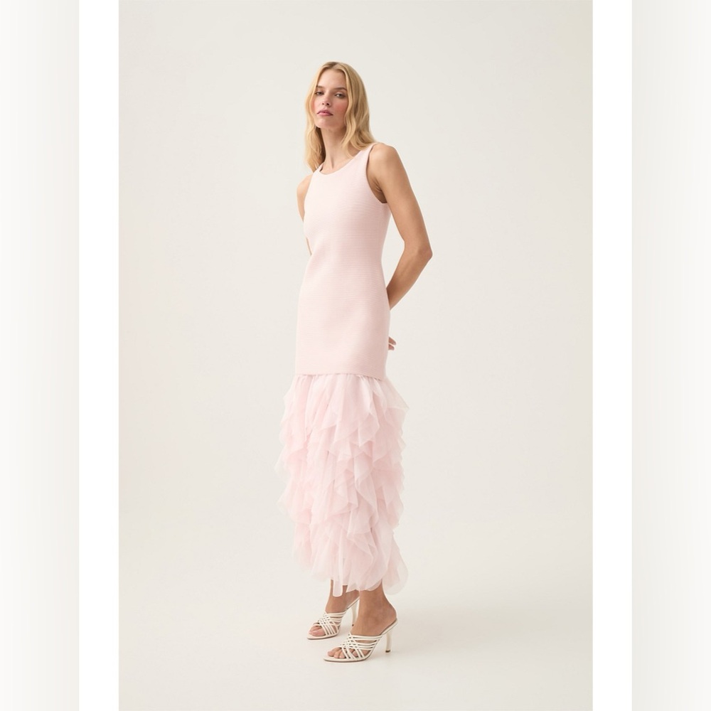 Aje elations knit maxi dress pink